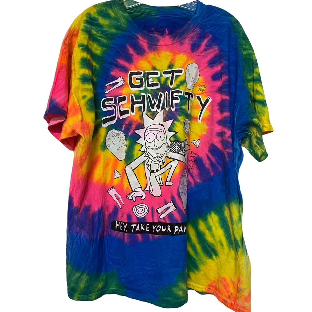 Rick and Morty Tie Dye Graphic Shirt size Large